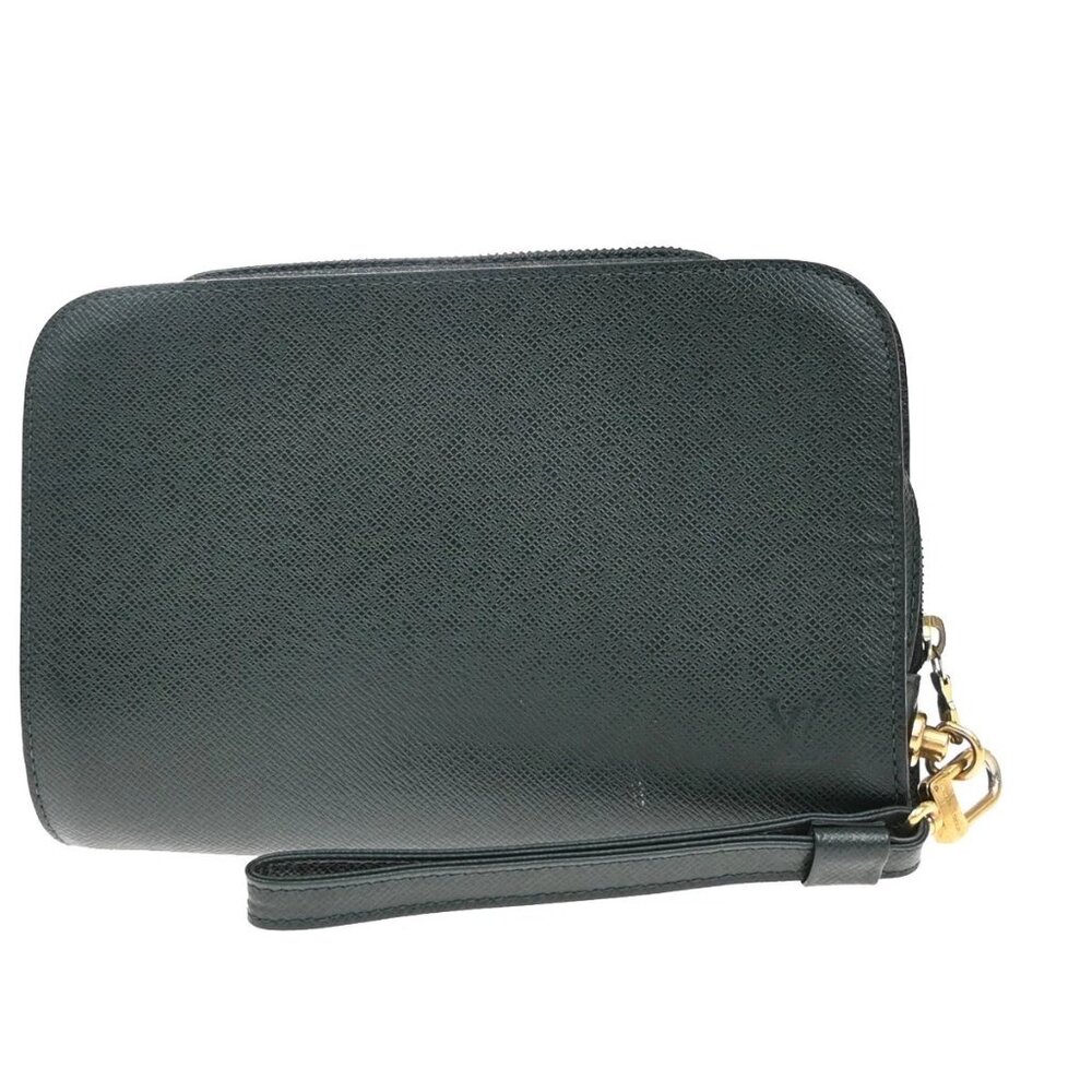 LOUIS VUITTON LV Logo BAIKAL Clutch Hand Bag Taiga Leather Epicea M30184 66KB262 - Picture 3 of 15